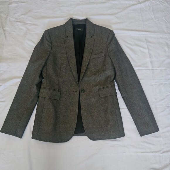 Joseph Gray Wool Blend Single Button Tailored Style Blazer Jacket Women's Sz 42 - Picture 2 of 12
